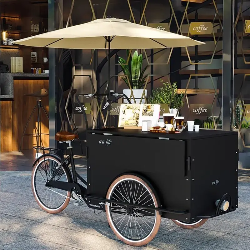 Outdoor creative wrought iron flower car upside down donkey tricycle mobile truck snack car commercial street display stall car