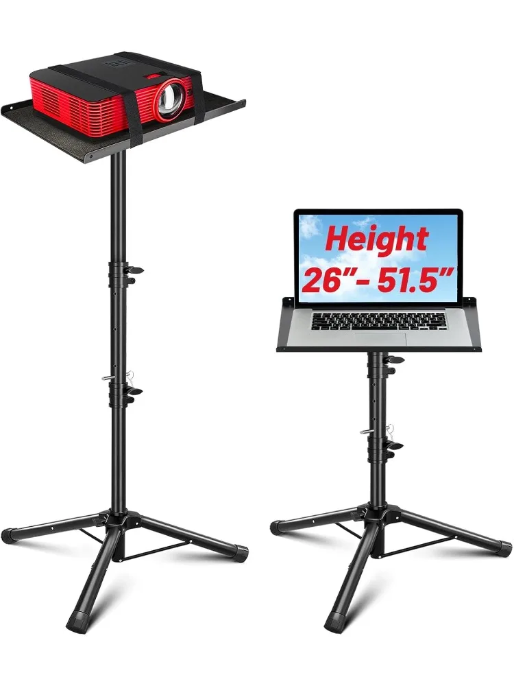 Projector Tripod Stand Adjustable: Height 26 to 51.5in Projector Laptop Stand Portable Multifunctional DJ Rack Stand