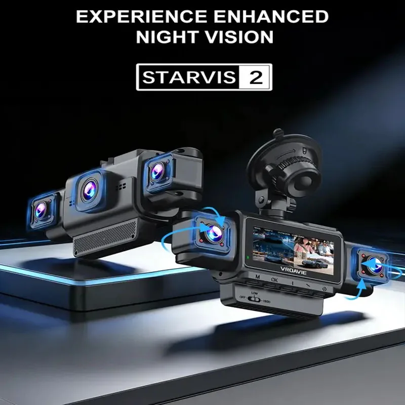 4-Channel 360° Dash Cam Front Rear,STARVIS2 Night Vision,5.8GHz WiFi GPS,24H Parking Monitor,G-Sensor Loop Recording Car DVR