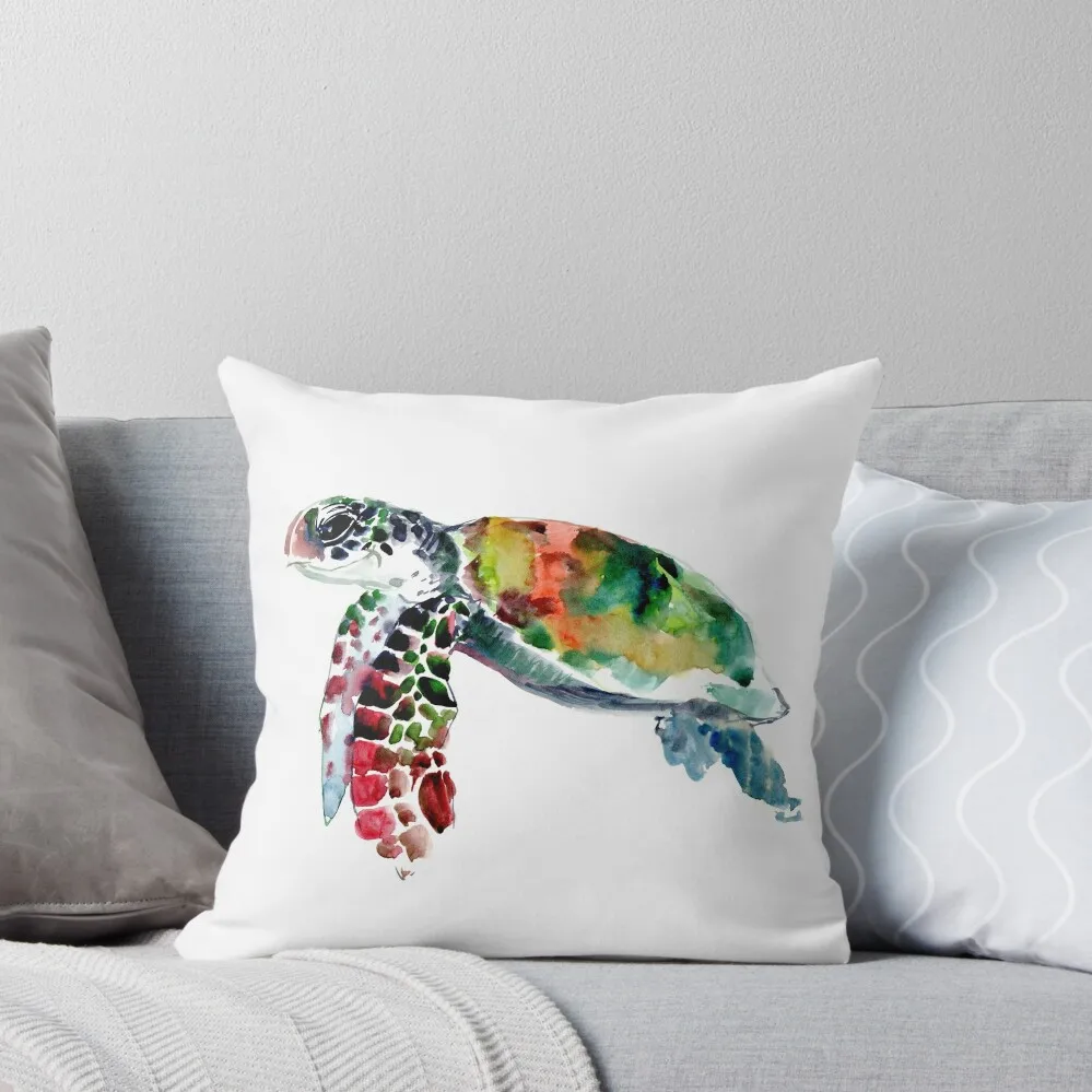 

Sea Turtle, Olive green, Sage green, Turquoise, purple turtle artwork Throw Pillow Sitting Cushion sleeping pillows pillow