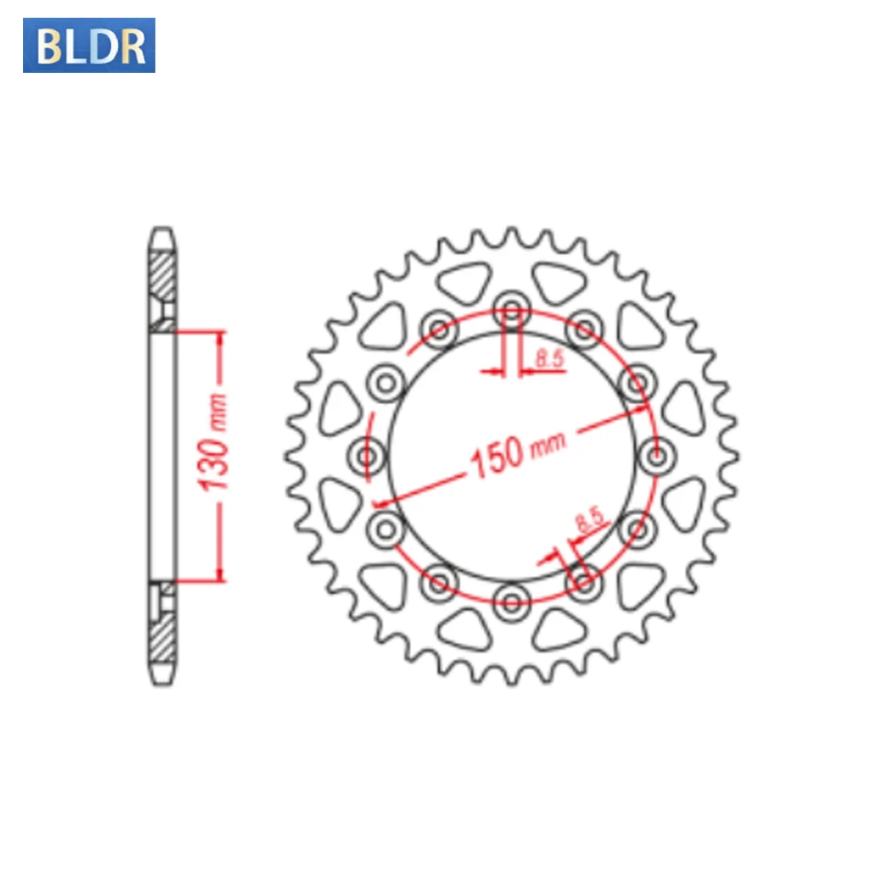 520-44T 520 44 Tooth Rear Sprocket Gear Wheel For Yamaha WR250 WR250X WR 250 WR250R 2008-2020 2018 2019 WR250F Off Road Version