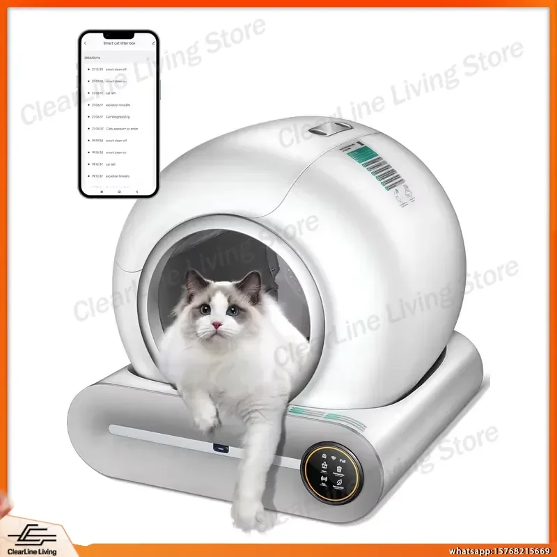 

Smart Automatic Cat Litter Box with Negative Ion Deodorization Induction Cleaning ABS Material Self Cleaning Home Pet Toilet