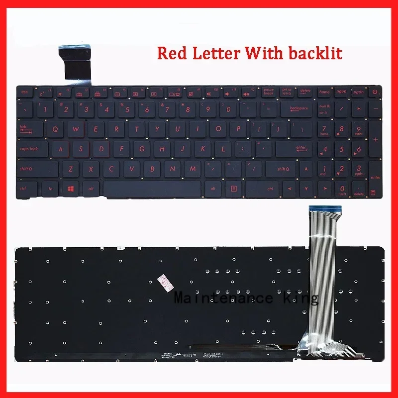 New laptop keyboard with backlit for Asus zx50v FX-plus g551jx g551vw n552v ZX 50xj zx50jx gl552j gl552v fx-pro g552vm g552vx