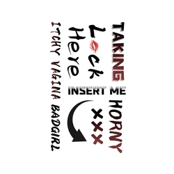 Sexy Sentence Text Temporary Sticker Waterproof Colored Chest Ankle Waist Tattoo Sticker Couple Sticker