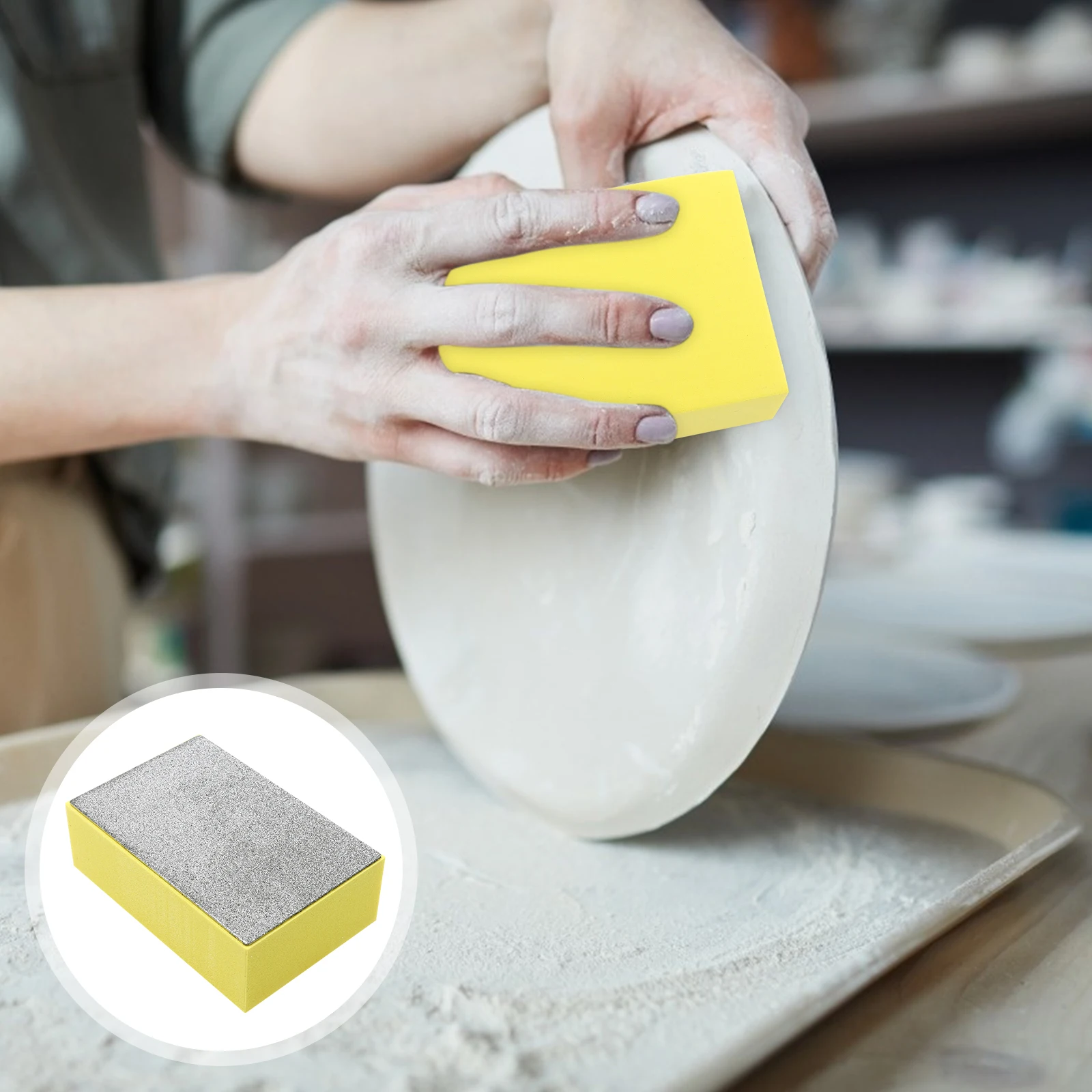 

Diamond Sanding Block Hand High Elastic Sponge Practical Polishing Pad Reusable Long Lasting Sanding Tool Diamond Grinding Tool