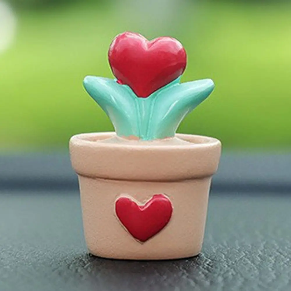Flower Pot Car Ornaments Ornaments Gardenia Flower Car Dashboard Figure Little Canglan Cartoon Flower Pot Car Decoration