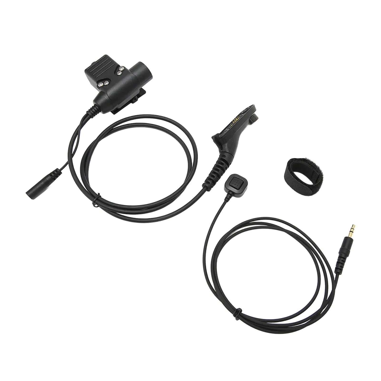 Military D-Shape PTT Adapter Earpiece with Boom Mic for xir P8268 P8668 DP4400 DP4800 Compatible