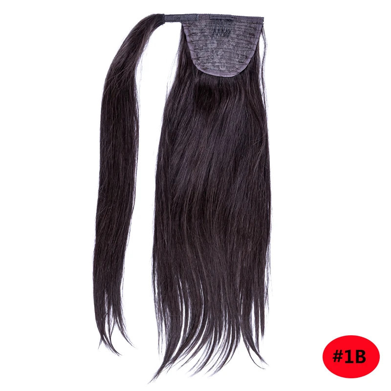 Extensiones de cola de caballo rectas 100% Natural Real Remy peinados de cola de caballo europeos envolventes alrededor de cola de caballo Clip en extensiones de cabello