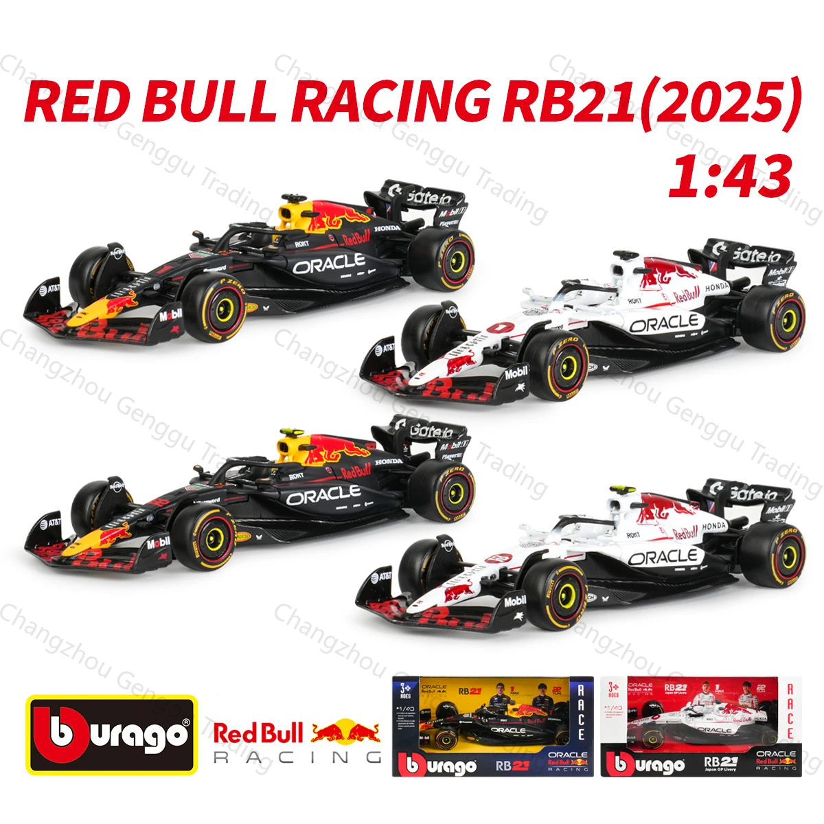 bburago-1-43-2025-rb21-japao-gp-f1-formula-carro-estatico-veiculos-fundidos-modelo-colecionavel-carro-de-corrida-brinquedos