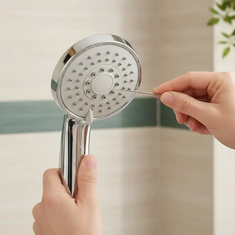 10 Pcs/Set Stainless Steel Needle Shower Head Cleaning Brush Set Suitable Shower Heads Bathroom Accessory Cleaning Tools