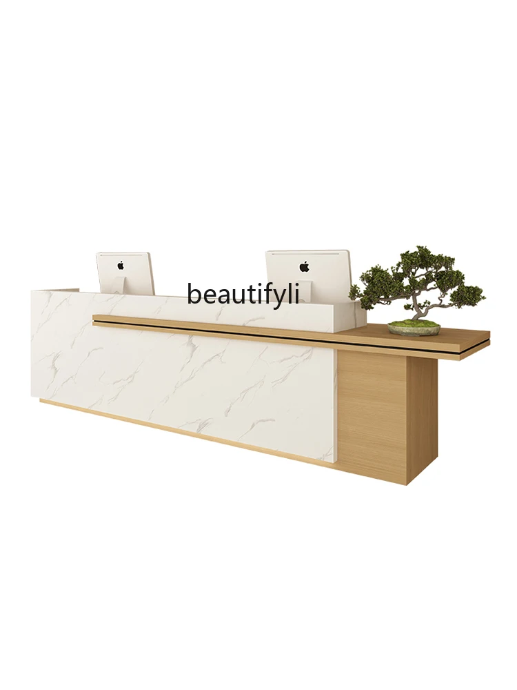 

Simple Modern Marble Bar Counter Cashier Homestay Hotel Company Reception Desk Store Commercial Counter