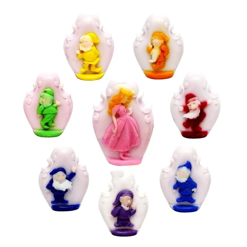 SEVEN DWARFS Snow White Friends Candy Silicone Molds Fondant Icing Sugarcraft Chocolate Cake Decor Mould Soap Clay