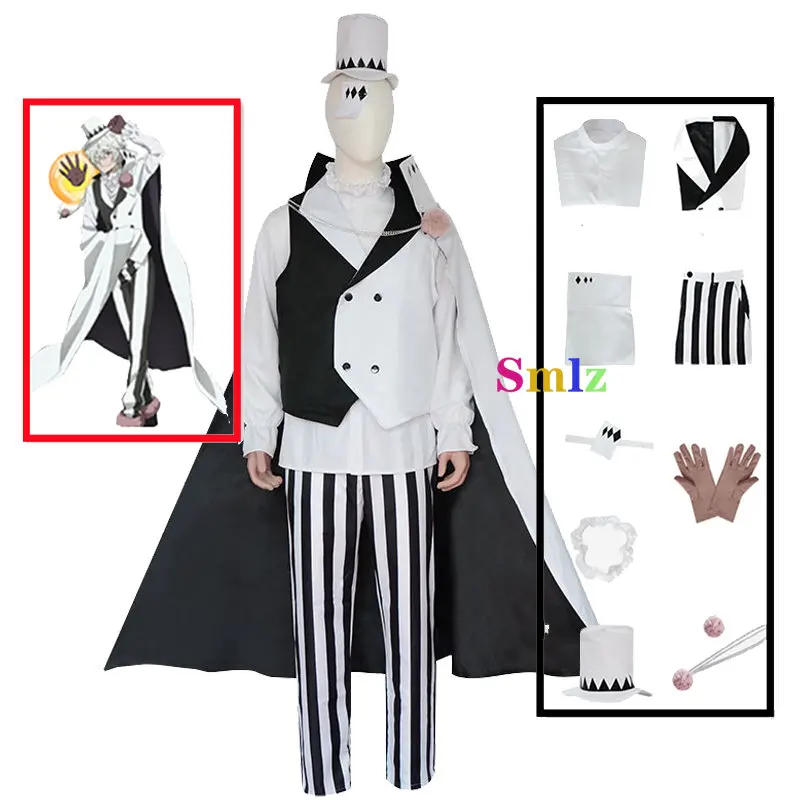 Nikolai Gogol Cosplay Anime Bungo Stray Dogs Costume Dazai Osamu Black White Cosplay Adult Halloween Carnival Uniforms