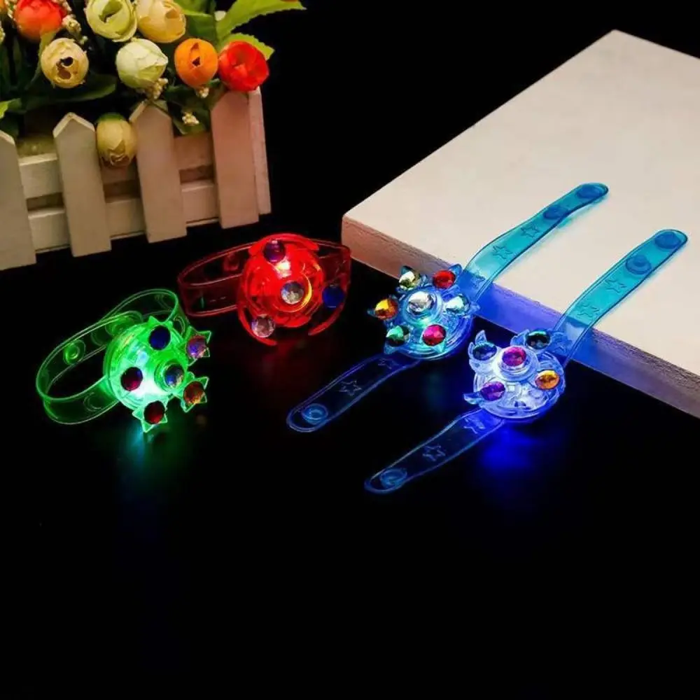 Glow In The Dark Luminous Bracelet Toys Wrist Band Flash Light LED Watch Toys Soft PVC Cartoon Glow Watch Bracelet Children