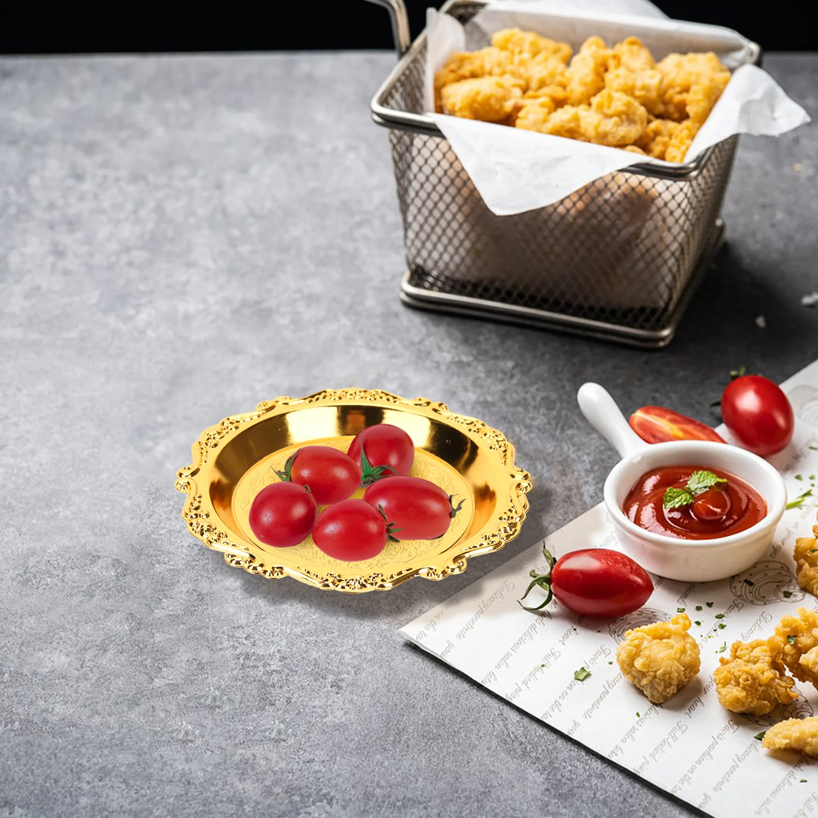 

6Pcs Snack Tray Vintage Style Food Serving Dishes for Party Appetizer Fruit Platter Dry Nuts Candy Chips Dip Tray