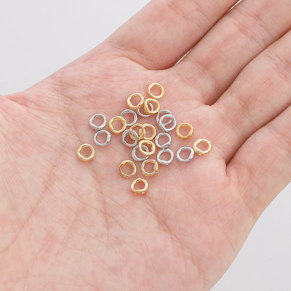 1pc 5mm Gold/Platinum Color Plated Brass Double Hole Closed Ring Ends Connector Rings For Jewelry Making DIY Necklaces Accessory