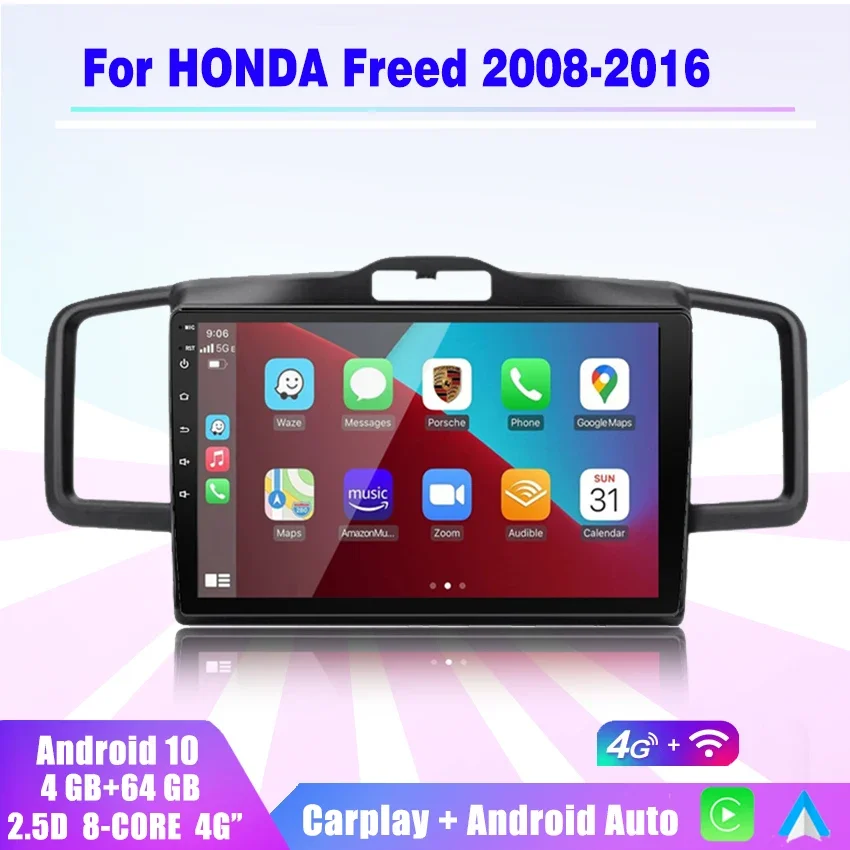 

2GB+32GB 2 din Android 10 car radio multimedia stereo player carplay Auto GPS navigation for Honda freed 2008-2016