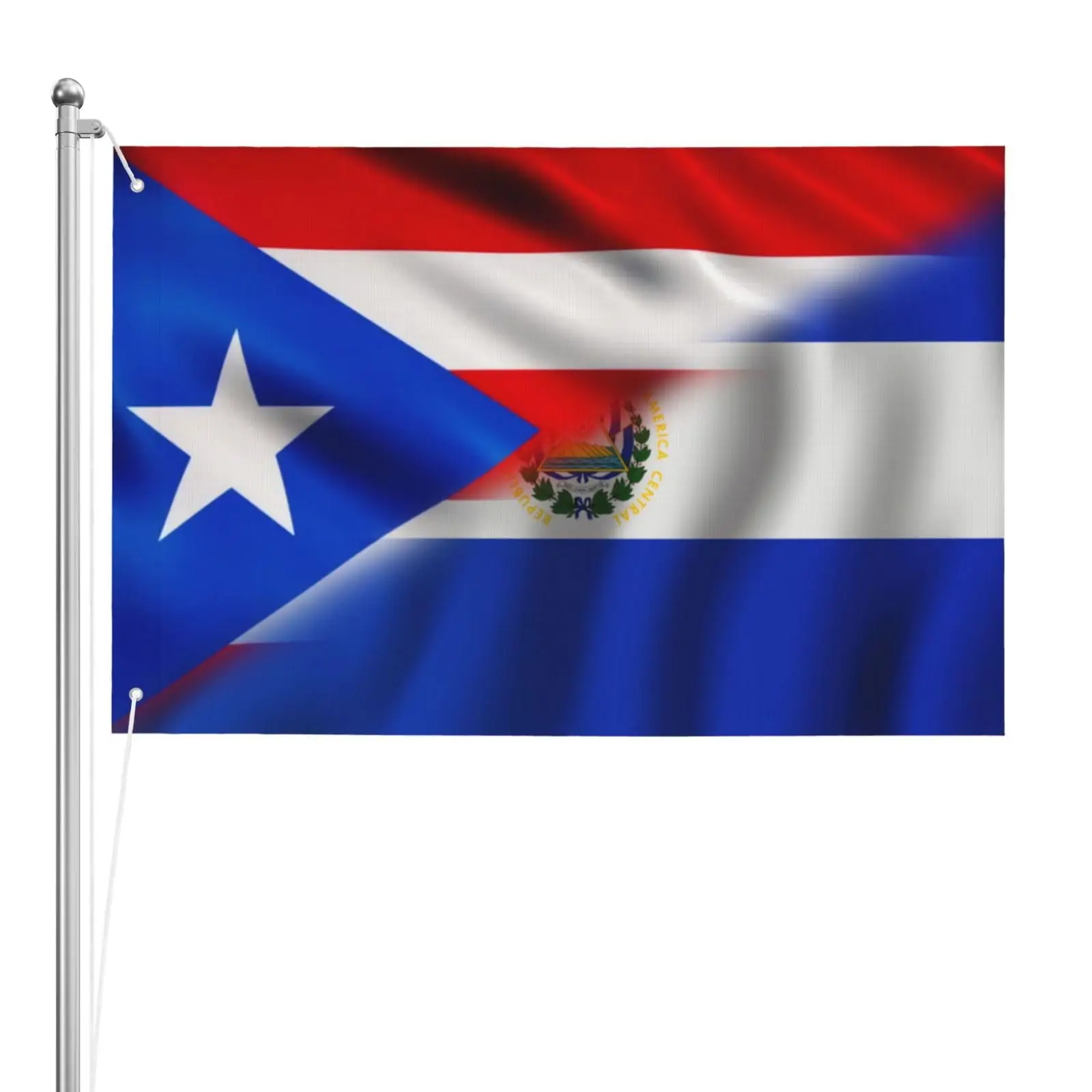 Flagnshow 100% Polyester Puerto Rico and El Salvador Flag