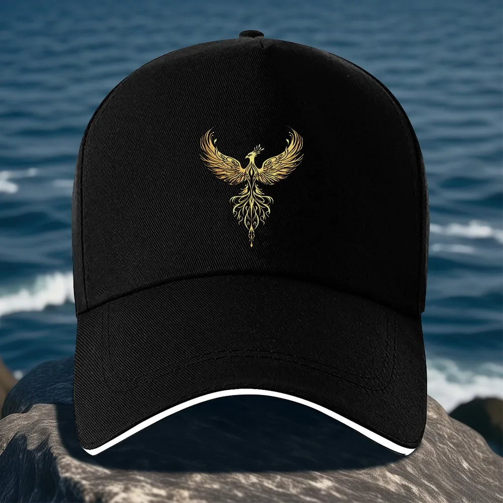 Golden Phoenix Baseball Cap Unisex Adjustable Outdoor Hat Rebirth Emblem Lightweight Polyester Casual Cap