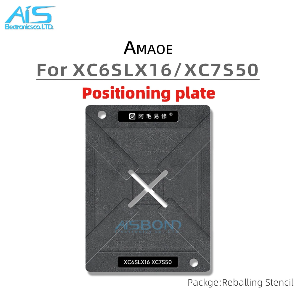 Amaoe BGA Reballing Stencil Template Station For SPARTAN-7 6 18*18 XC6SLX16 XC7S50 Positioning Plate Plant tin net Steel mesh