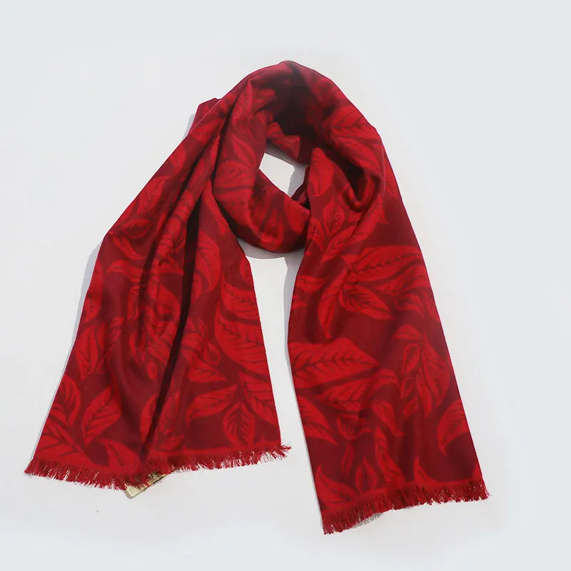 

Elegant Large Size Silk Wool Scarf Shawl Thick Warm Print for Winter And Autumn Fashionable Cozy Accessory