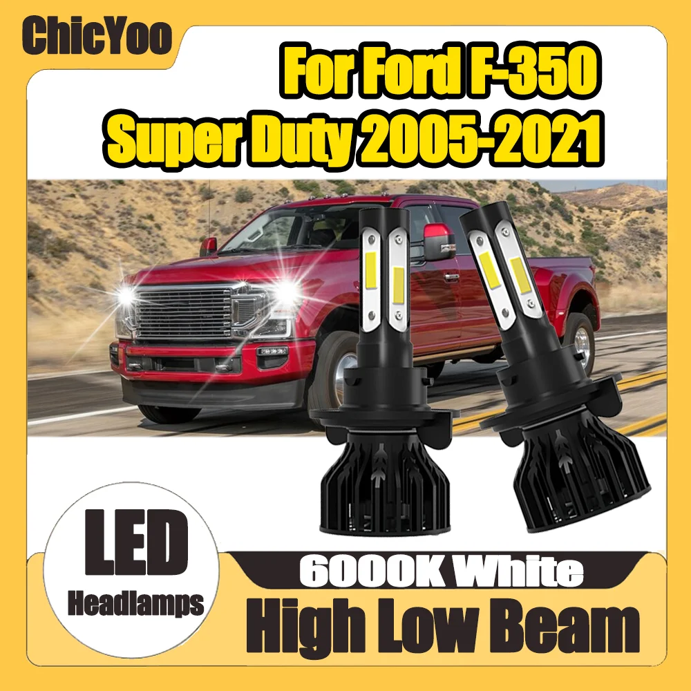 

2 шт. светодиодные лампы Canbus H13 без ошибок, ближний/дальний свет, 6000K, супербелые, для передних фар Ford F-350 Super Duty 2005-2021