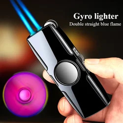 Outdoor Windproof Lighter Gas Lighter Smoking Accessorie for Men's Gifts Creative Fingertip Gyroscope Metal Cigarette Lighters