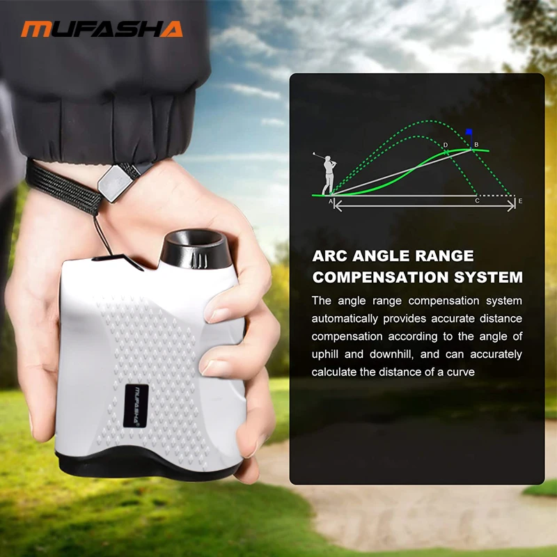 MUFASHA Golf RangeFinder Ramp Track Compensation Vibration Feedback 6X Magnification Pinseeker Outdoor Sport