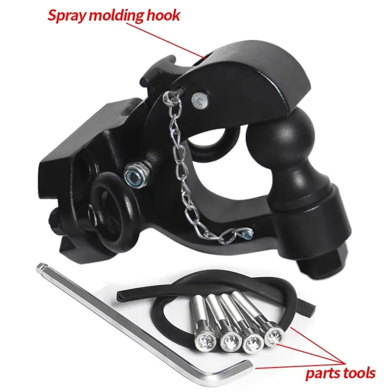 Stainless Detachable Shackle Tow Hook, Integrated Tow Ball Offroad Camper Trailer Refit Mod Hardware view 2