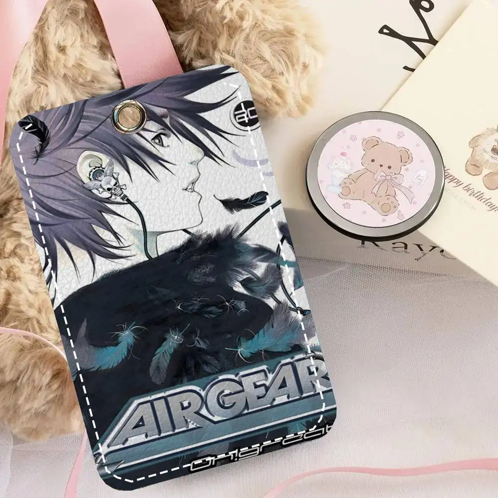1pc Popular Anime Air Gear Card Case Keychain Access Card Bag Key Tag Ring Leather Card Holder Key Ring Access view 6