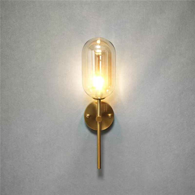 Modern Cognac Glass Wall Lamps Nordic Minimalism Creative Decorative Lighting Fixtures Living Room Bedroom Bedside Wall Lights