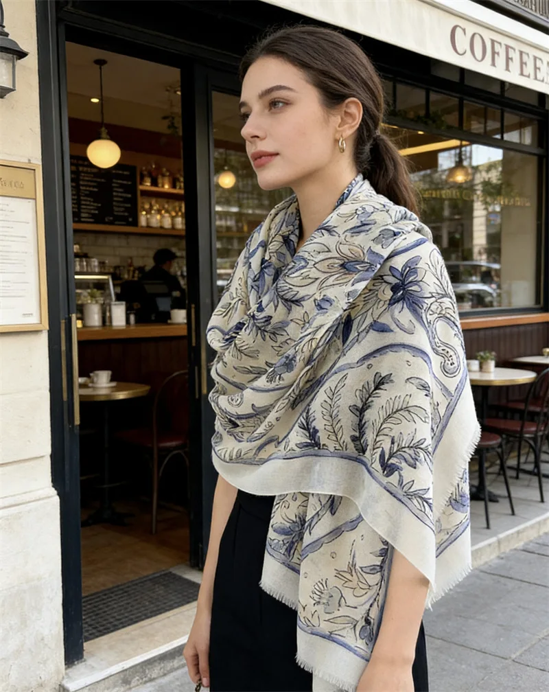 Long Tassels Cashmere Luxury Designers Shawls Ring Pashmina Women Large Neck Accessories Mother Gift 200CM 100CM
