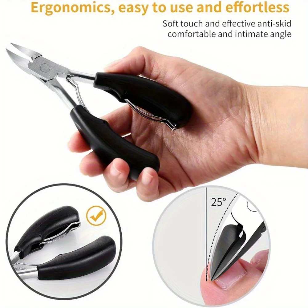 1/2/6pcs Stainless Steel Heavy-Duty Nail Clipper Set - Features Blades with Easy-grip Handles, Including Ingrown and Thick Nails