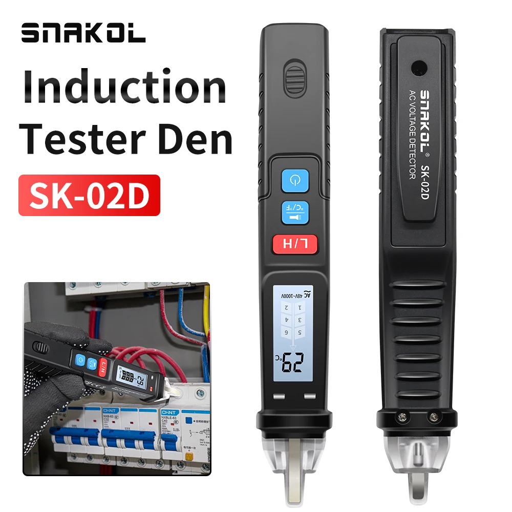 SK-02D Non-Contact Voltage Detector Electrical Tools Voltage Indicator Tester Pen Voltage Test Smart Breakpoint Finder 48-1000V