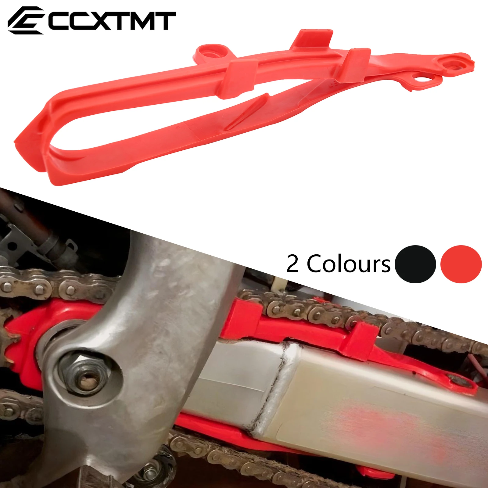 Motocykl czerwony i czarny łańcuch suwak przewodnik Swingarm dla Honda CR CRF CR125R CR250R CRF250R CRF250X CRF450R CRF450X 2000-2013