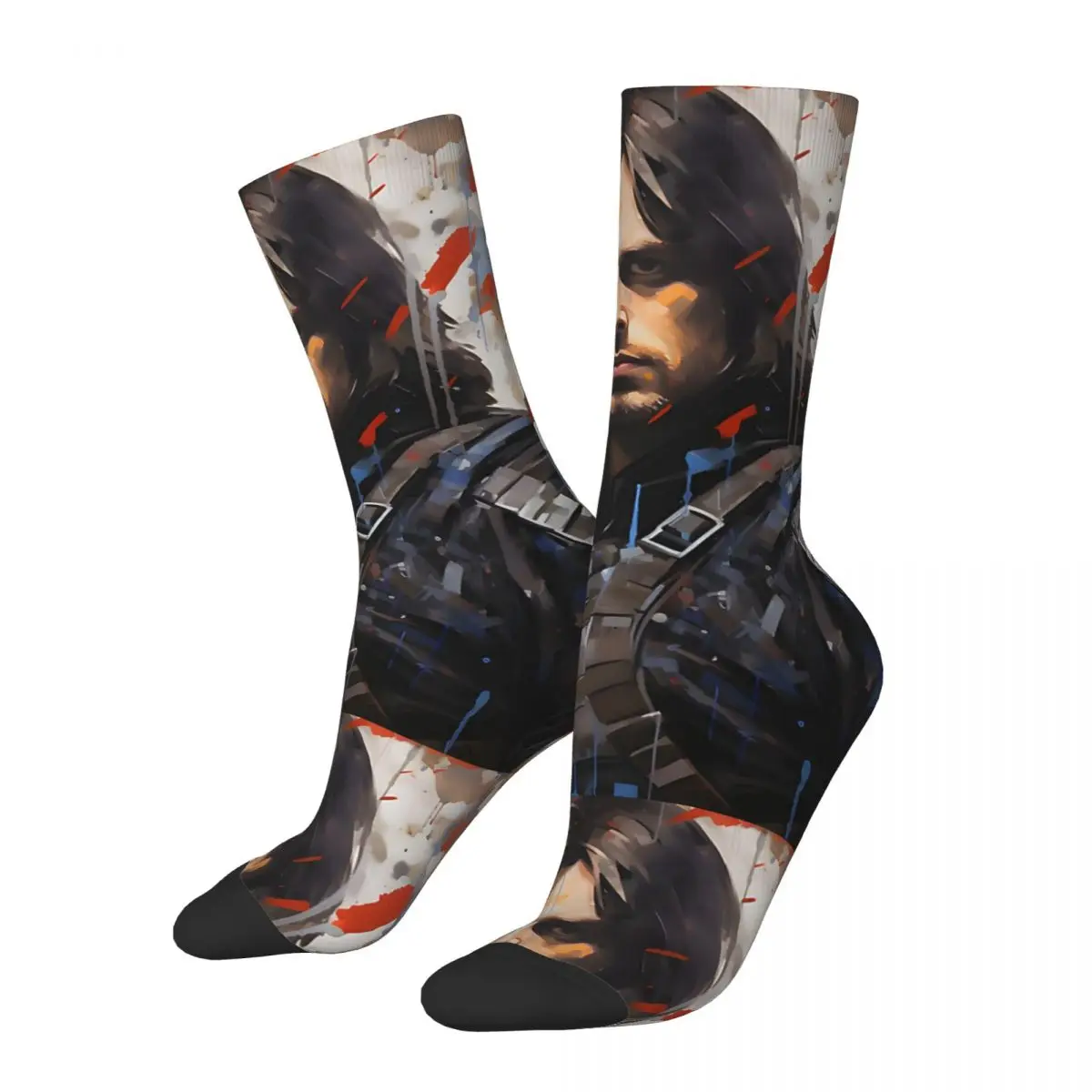 Retro Winter Soldier Men's compression Socks Unisex Marvel Captain America The Winter Soldier Harajuku Seamless Printed Novelty