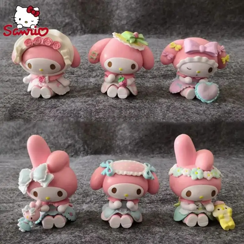 

Фигурки Sanrio, коллекционные игрушки My Melody, кавайная аниме-кукла, декоративный орнамент, модель, розовая кукла, детские рождественские подарки, друзья