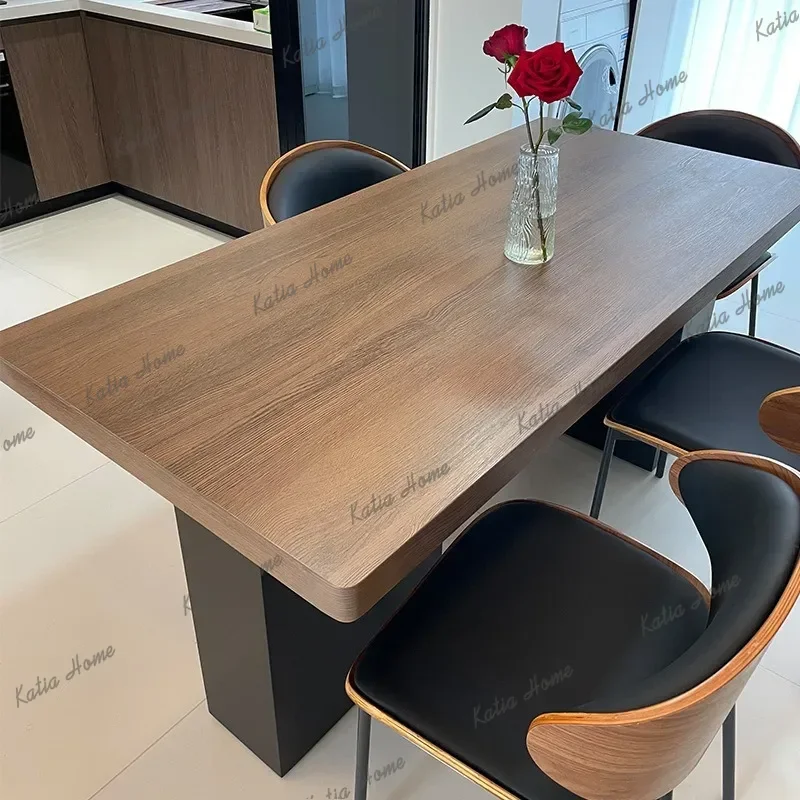 LD Italian Slate Dining Table Mid-Century Style Solid Wood Restaurant Living Room Dining Table Balcony Designer Home Furniture