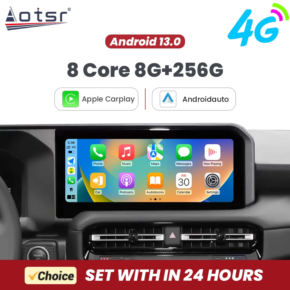 12.3'' Android 13 for Toyota Prado 2024 Model 8667 Processor Built-in 360 Navigation Apple Carplay Car Radio DSP BT GPS 4G WIFI