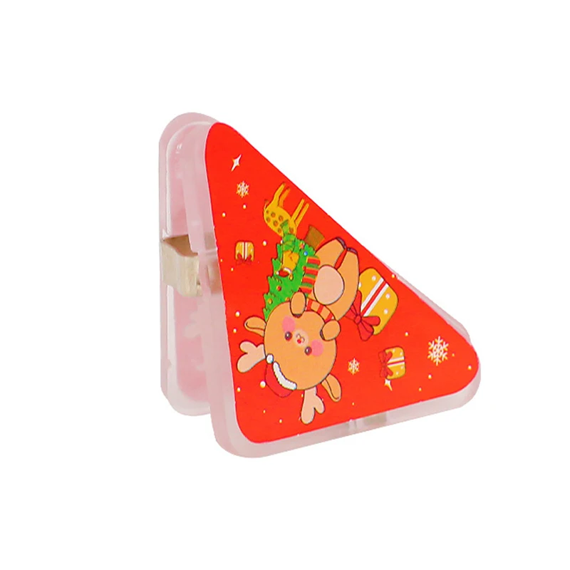 5PCS Cartoon Christmas Triangle Note Clip Cute Book Corner Decoration Bookmarker Multifunctional Stationery Storage Clips