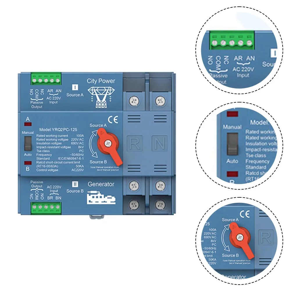 

Усовершенствованный двойной резервный переключатель питания с огнестойкой пластиковой конструкцией для безопасной работы в доме или офисе