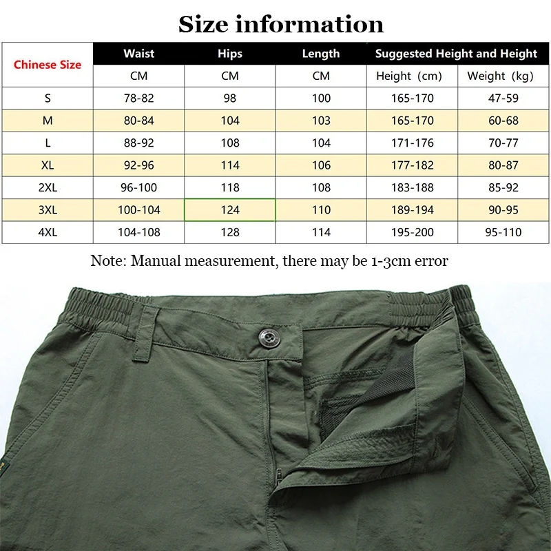 Immagine 7: Pantaloni Cargo Tattici Estivi da Uomo, Leggeri, Casual, Impermeabili, Resistenti all'Usura, Multi-tasche, per Escursionismo all'Aperto
