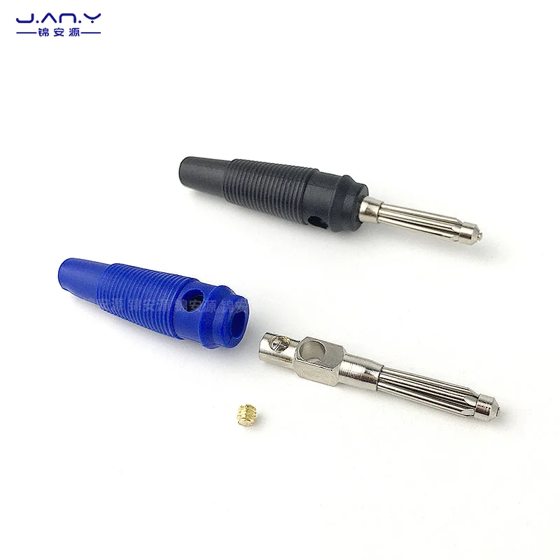 Copper plated 7-pin banana plug screw with solder free overlay 4mm connector, high current and high voltage test connector