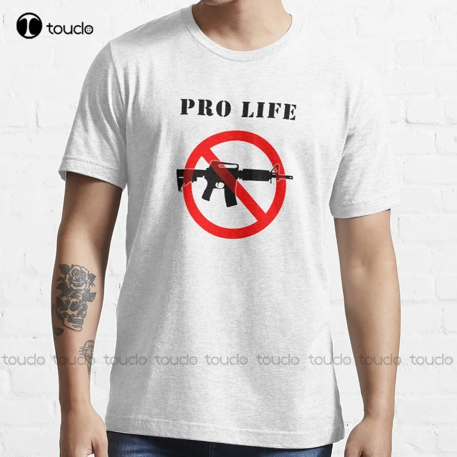 Pro Life Ban Assault Weapons - Circle Slash Trending T-Shirt Womens Graphic Tshirts Fashion Tshirt Summer Xs-5Xl Unisex Retro