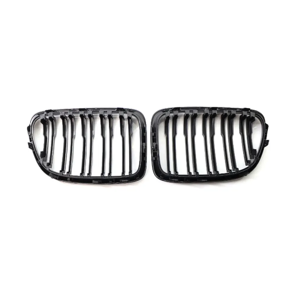 1 Pair Car Kidney Grille Dual Slats Front Hood Grill Inserts Replacement Compatible for X1 Old Model E84 2011 2012 2013-2016