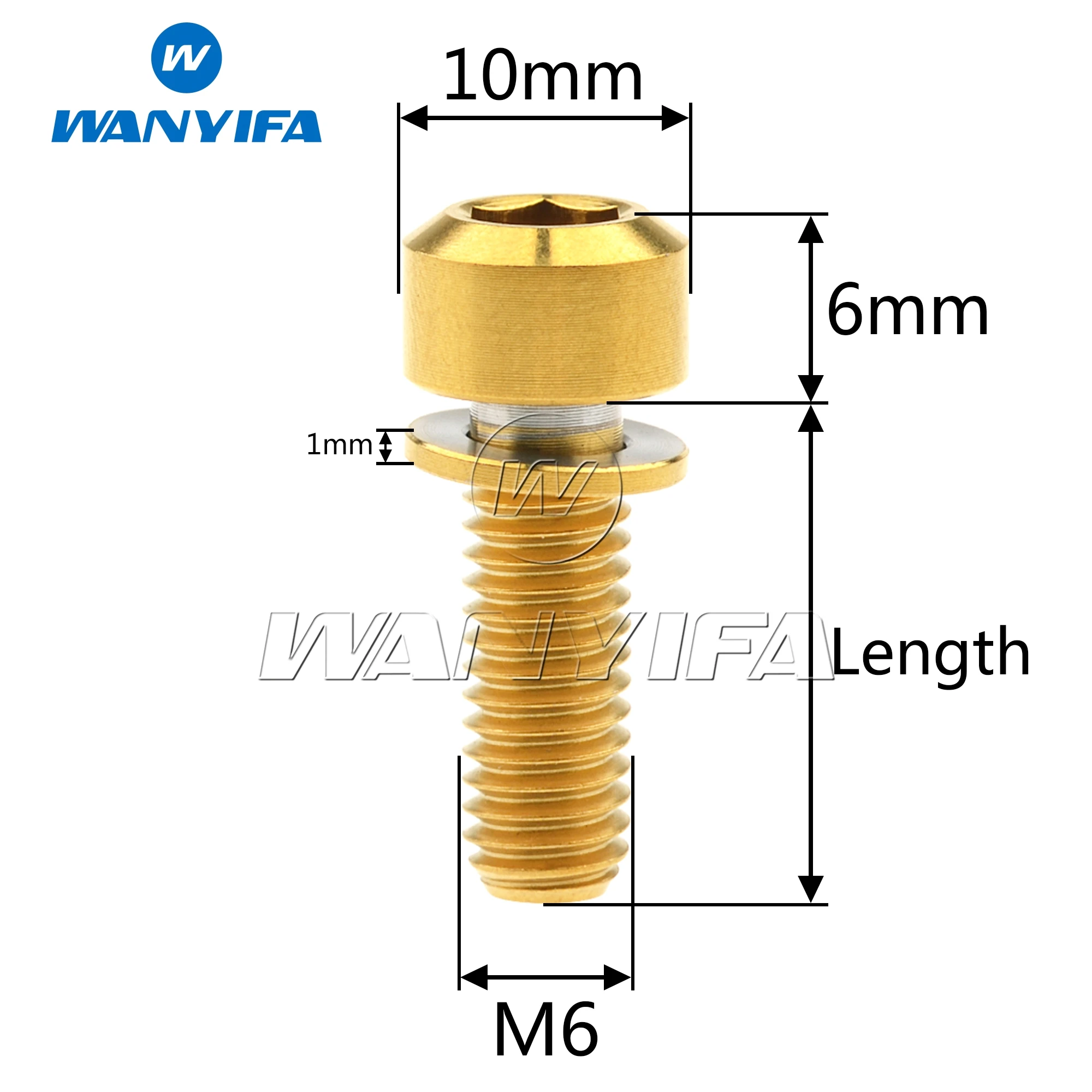 Titanium Bolt M6x16/18/20/25/30/35mm Allen Hex Screws with Washer for Bicycle Disc Brake Upgrade V brake Hub Fixed