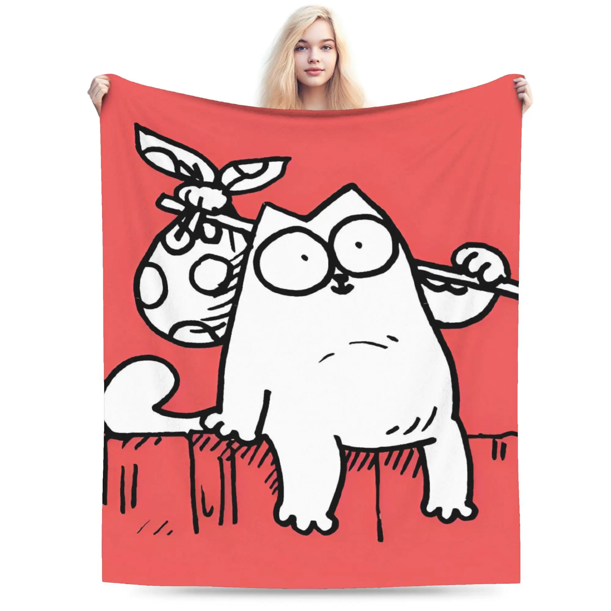 

Warm Soft BlanketChildren Decorative Simons Cat Throw Blanket Flannel Bedspread For Couch Bed Street Trend Sofa Bed Cover