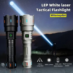 Super Bright Flashlight With Power Bank Long Range High-Power Type-c Charging Tactical Torch LEP 50W Outdoor Adventure Lighting