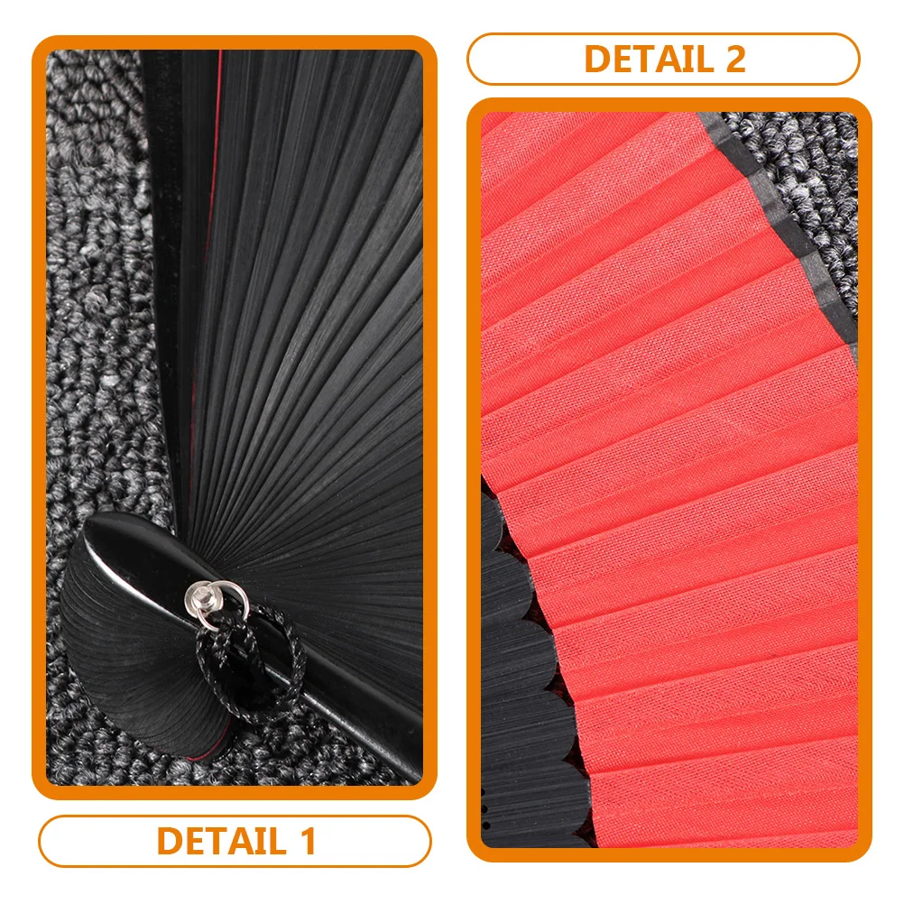 

Delicate Vintage Folding Bamboo Cloth Hand For Women Retro Decorative Foldable Handheld Dance Performance Cosplay Prop Bamboo