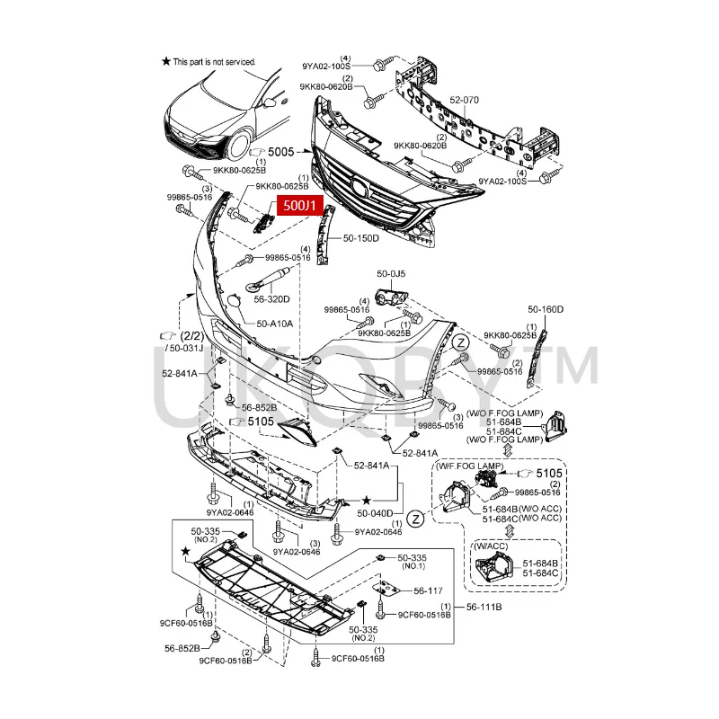 GV9S500T1 GV9S500U1 Suitable for Ma zd a Atenza Front bumper bracket buckle lifting ear